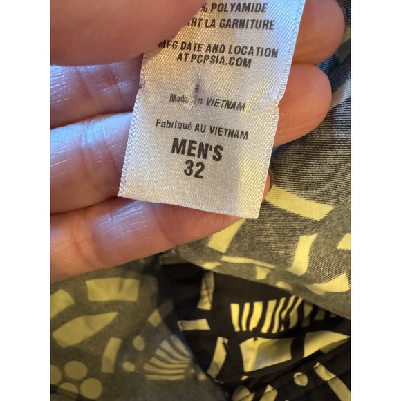 Patagonia Shorts Men 32 Black Ivory Geometric Wavefarer Board Shorts Gorpcore - Picture 10 of 11